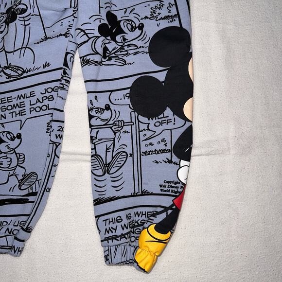 Zara Plush Mickey Mouse Logo Disney Pants Boys Size 7 Blue - Picture 7 of 8